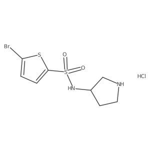 (R)-5-bromo-N-(pyrrolidin-3-yl)thiophene-2-sulfonamide hydrochloride结构式
