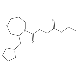 Ethyl 4-oxo-4-(3-(pyrrolidin-1-ylmethyl)-1,4-thiazepan-4-yl)butanoate结构式