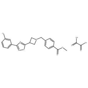 Methyl 4-((3-(3-(3-chlorophenyl)-1,2,4-oxadiazol-5-yl)azetidin-1-yl)methyl)benzoate oxalate结构式