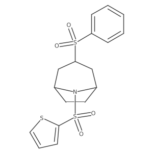 (1R,5S)-3-(phenylsulfonyl)-8-(thiophen-2-ylsulfonyl)-8-azabicyclo[3.2.1]octane结构式