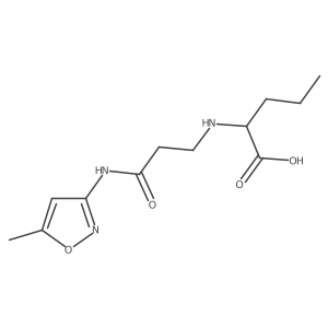 2-({2-[(5-Methyl-1,2-oxazol-3-yl)carbamoyl]ethyl}amino)pentanoic acid结构式