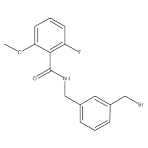 Benzamide, N-[[3-(bromomethyl)phenyl]methyl]-2-fluoro-6-methoxy- Structure