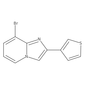 8-Bromo-2-(thiophen-3-yl)imidazo[1,2-a]pyridine结构式