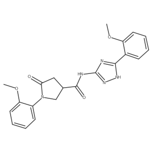 1-(2-methoxyphenyl)-N-[3-(2-methoxyphenyl)-1H-1,2,4-triazol-5-yl]-5-oxopyrrolidine-3-carboxamide结构式