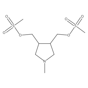 Methanesulfonic acid (3S,4R)-4-methanesulfonyloxymethyl-1-methyl-pyrrolidin-3-ylmethyl ester RACEMATE Structure