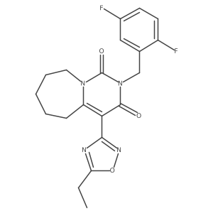 2-(2,5-difluorobenzyl)-4-(5-ethyl-1,2,4-oxadiazol-3-yl)-6,7,8,9-tetrahydropyrimido[1,6-a]azepine-1,3(2H,5H)-dione Structure
