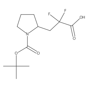 3-{1-[(Tert-butoxy)carbonyl]pyrrolidin-2-yl}-2,2-difluoropropanoic acid Structure