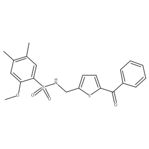 N-((5-benzoylthiophen-2-yl)methyl)-2-methoxy-4,5-dimethylbenzenesulfonamide结构式