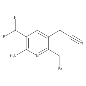 2-(6-Amino-2-(bromomethyl)-5-(difluoromethyl)pyridin-3-yl)acetonitrile Structure