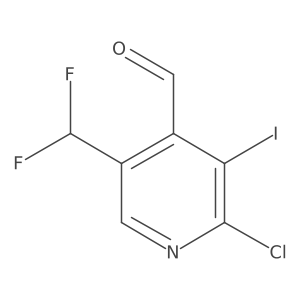 2-Chloro-5-(difluoromethyl)-3-iodoisonicotinaldehyde Structure