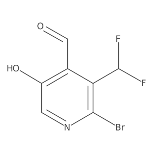 2-Bromo-3-(difluoromethyl)-5-hydroxyisonicotinaldehyde Structure