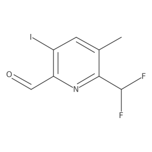 2-(Difluoromethyl)-5-iodo-3-methylpyridine-6-carboxaldehyde结构式