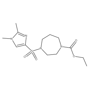 ethyl 4-((1,2-dimethyl-1H-imidazol-4-yl)sulfonyl)-1,4-diazepane-1-carboxylate结构式