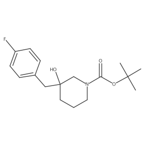 3-(4-Fluoro-benzyl)-3-hydroxy-piperidine-1-carboxylic acid tert-butyl ester结构式