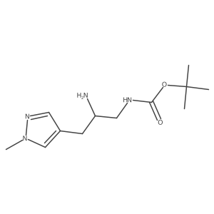tert-butyl N-[2-amino-3-(1-methyl-1H-pyrazol-4-yl)propyl]carbamate结构式