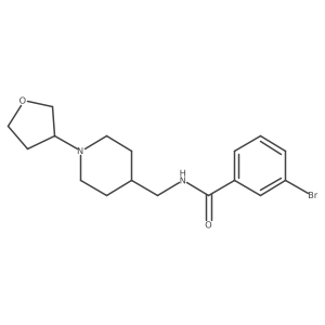 3-bromo-N-((1-(tetrahydrofuran-3-yl)piperidin-4-yl)methyl)benzamide结构式