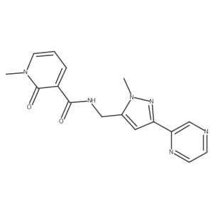 1-methyl-N-((1-methyl-3-(pyrazin-2-yl)-1H-pyrazol-5-yl)methyl)-2-oxo-1,2-dihydropyridine-3-carboxamide Structure