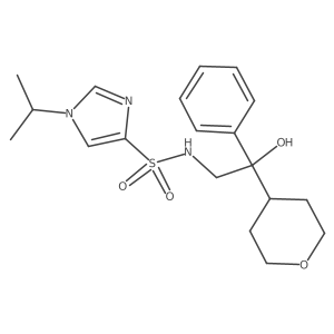 N-[2-hydroxy-2-(oxan-4-yl)-2-phenylethyl]-1-(propan-2-yl)-1H-imidazole-4-sulfonamide结构式