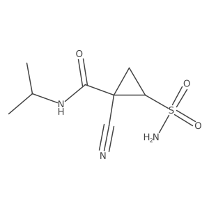 rac-(1R,2R)-1-cyano-N-(propan-2-yl)-2-sulfamoylcyclopropane-1-carboxamide结构式