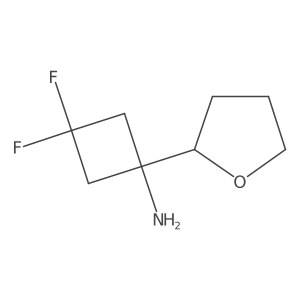 3,3-Difluoro-1-(oxolan-2-yl)cyclobutan-1-amine结构式