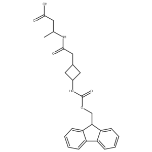 (3S)-3-{2-[3-({[(9H-fluoren-9-yl)methoxy]carbonyl}amino)cyclobutyl]acetamido}butanoic acid结构式