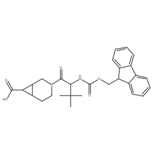 3-[(2R)-2-({[(9H-fluoren-9-yl)methoxy]carbonyl}amino)-3,3-dimethylbutanoyl]-3-azabicyclo[4.1.0]heptane-7-carboxylic acid结构式