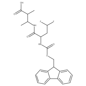 3-[2-({[(9H-fluoren-9-yl)methoxy]carbonyl}amino)-4,4-difluorobutanamido]-2-methylbutanoic acid结构式
