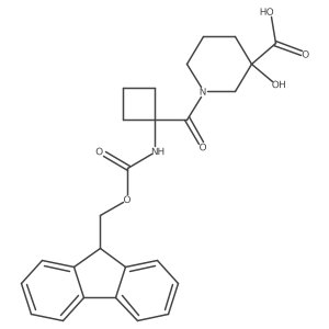 1-[1-({[(9H-fluoren-9-yl)methoxy]carbonyl}amino)cyclobutanecarbonyl]-3-hydroxypiperidine-3-carboxylic acid Structure