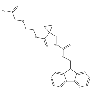 2-[2-({1-[({[(9H-fluoren-9-yl)methoxy]carbonyl}amino)methyl]cyclopropyl}formamido)ethoxy]acetic acid Structure