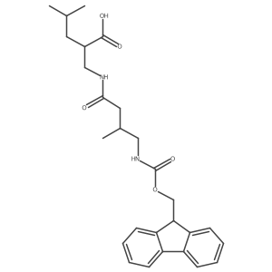2-{[4-({[(9H-fluoren-9-yl)methoxy]carbonyl}amino)-3-methylbutanamido]methyl}-4-methylpentanoic acid结构式