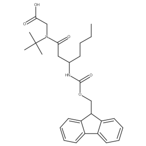2-[N-tert-butyl-3-({[(9H-fluoren-9-yl)methoxy]carbonyl}amino)heptanamido]acetic acid结构式
