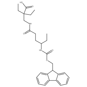 2-ethyl-2-{[4-({[(9H-fluoren-9-yl)methoxy]carbonyl}amino)hexanamido]methyl}butanoic acid结构式