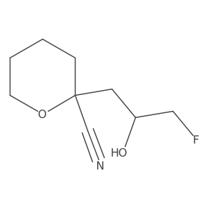 2-(3-Fluoro-2-hydroxypropyl)oxane-2-carbonitrile Structure