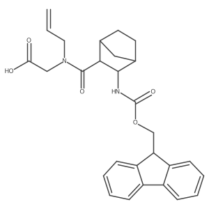 2-{1-[3-({[(9H-fluoren-9-yl)methoxy]carbonyl}amino)bicyclo[2.2.1]heptan-2-yl]-N-(prop-2-en-1-yl)formamido}acetic acid结构式