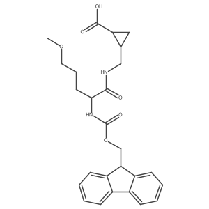 rac-(1R,2S)-2-{[2-({[(9H-fluoren-9-yl)methoxy]carbonyl}amino)-5-methoxypentanamido]methyl}cyclopropane-1-carboxylic acid Structure