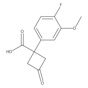 1-(4-Fluoro-3-methoxyphenyl)-3-oxocyclobutane-1-carboxylic acid Structure