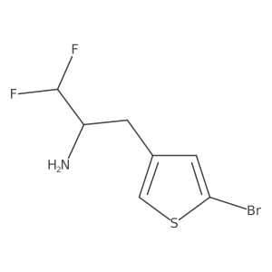 3-(5-Bromothiophen-3-yl)-1,1-difluoropropan-2-amine结构式