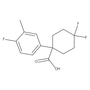 4,4-Difluoro-1-(4-fluoro-3-methylphenyl)cyclohexane-1-carboxylic acid结构式