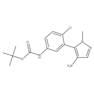 tert-butyl N-[3-(4-amino-1-methyl-1H-pyrazol-5-yl)-4-chlorophenyl]carbamate结构式