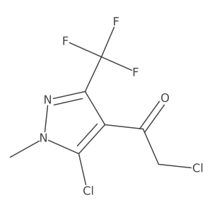 2-chloro-1-[5-chloro-1-methyl-3-(trifluoromethyl)-1H-pyrazol-4-yl]ethan-1-one结构式