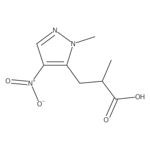 2-methyl-3-(1-methyl-4-nitro-1H-pyrazol-5-yl)propanoic acid Structure