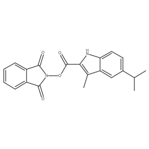 1,3-dioxo-2,3-dihydro-1H-isoindol-2-yl 3-methyl-5-(propan-2-yl)-1H-indole-2-carboxylate结构式