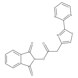 1,3-dioxo-2,3-dihydro-1H-isoindol-2-yl 2-[2-(pyrimidin-2-yl)-1,3-thiazol-4-yl]acetate结构式