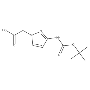 2-(3-{[(tert-butoxy)carbonyl]amino}-1H-pyrazol-1-yl)acetic acid结构式