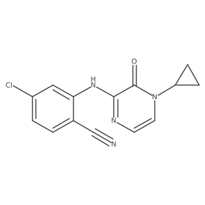 4-Chloro-2-((4-cyclopropyl-3-oxo-3,4-dihydropyrazin-2-yl)amino)benzonitrile Structure