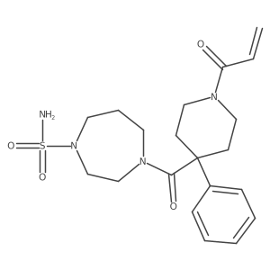 4-[4-Phenyl-1-(prop-2-enoyl)piperidine-4-carbonyl]-1,4-diazepane-1-sulfonamide结构式