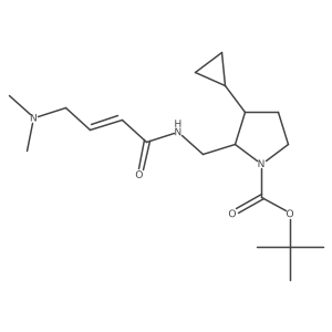 Tert-butyl 3-cyclopropyl-2-[[[(E)-4-(dimethylamino)but-2-enoyl]amino]methyl]pyrrolidine-1-carboxylate结构式