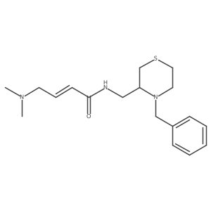 (2E)-N-[(4-benzylthiomorpholin-3-yl)methyl]-4-(dimethylamino)but-2-enamide Structure