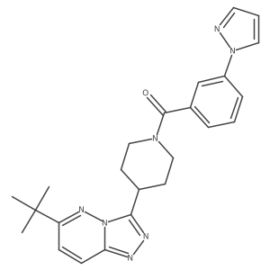 4-{6-tert-butyl-[1,2,4]triazolo[4,3-b]pyridazin-3-yl}-1-[3-(1H-pyrazol-1-yl)benzoyl]piperidine Structure