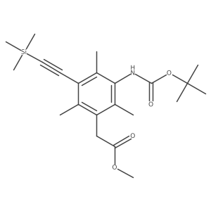 Methyl 2-(3-{[(tert-butoxy)carbonyl]amino}-2,4,6-trimethyl-5-[2-(trimethylsilyl)ethynyl]phenyl)acetate结构式